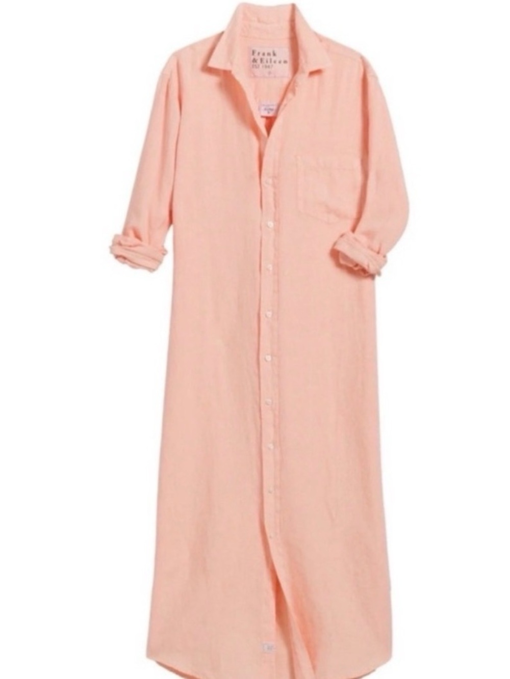 Frank & Eileen Rory Peach Linen Dress large